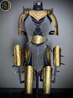 Brave Lady Steel Cuirass Armor: Medieval Chainmail LARP Cosplay