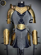 Brave Lady Steel Cuirass Armor: Medieval Chainmail LARP Cosplay