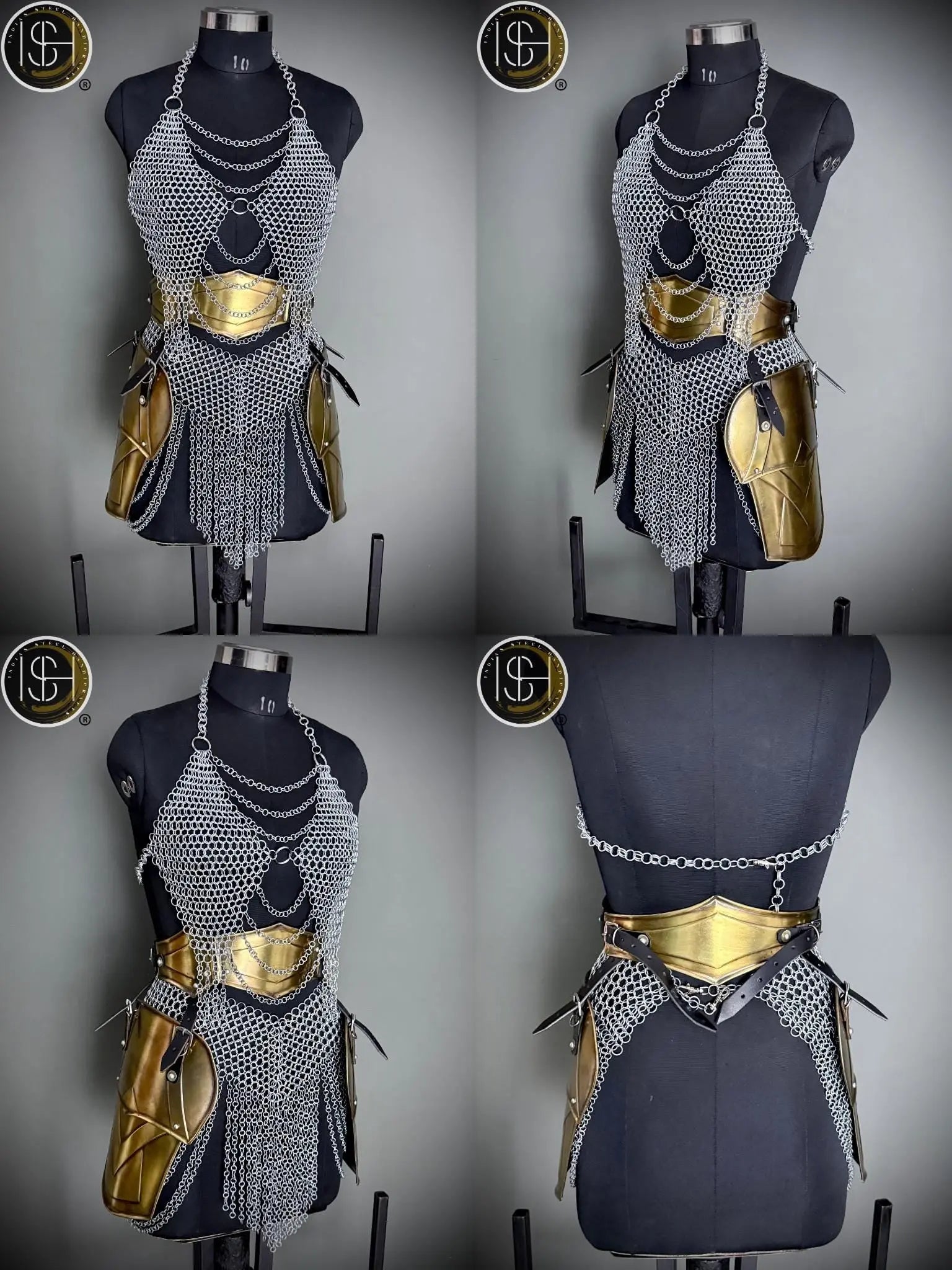 Brave Lady Steel Cuirass Armor: Medieval Chainmail LARP Cosplay