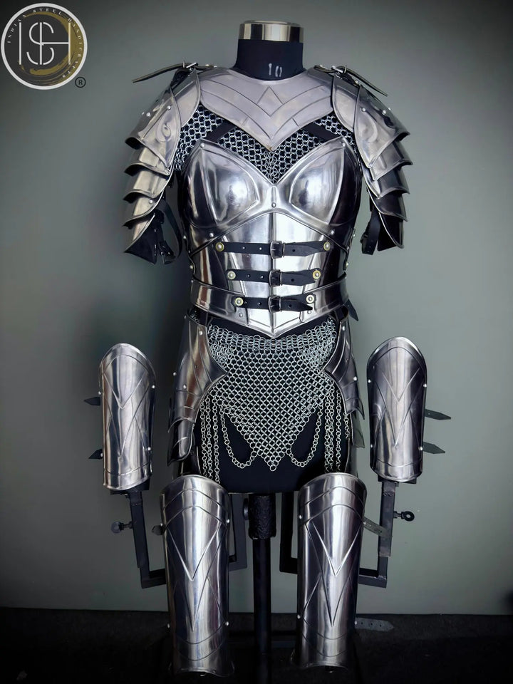 Medieval Knight Armor Set: Women's Fantasy SCA LARP Cosplay Costume
