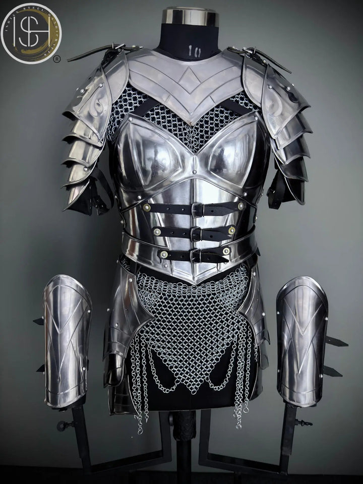 Medieval Knight Armor Set: Women's Fantasy SCA LARP Cosplay Costume