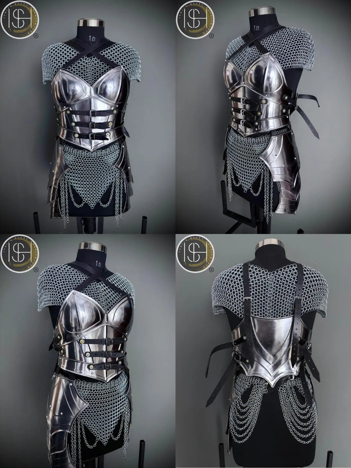 Medieval Knight Armor Set: Women's Fantasy SCA LARP Cosplay Costume