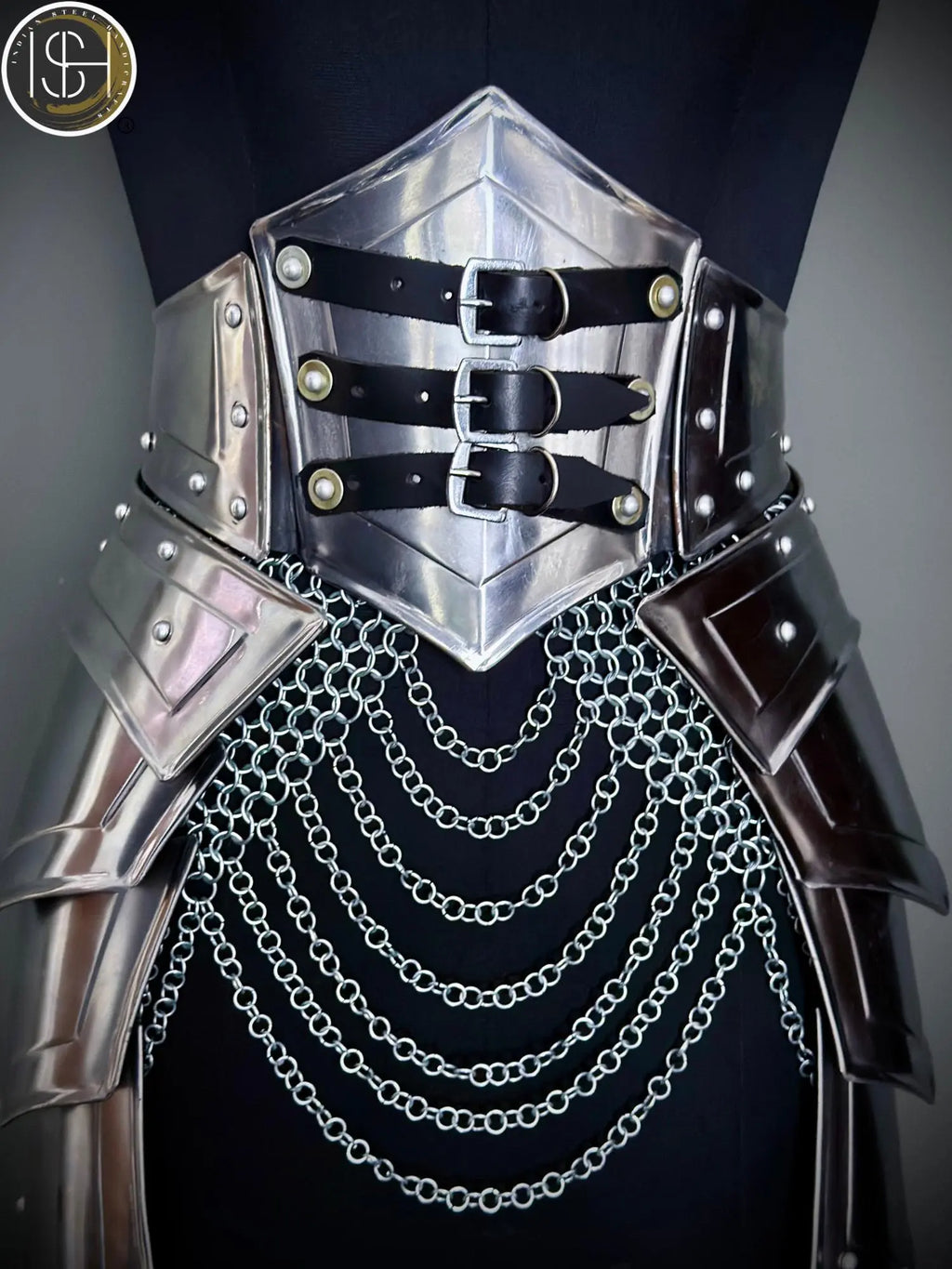 Brave Lady Armor Set: Medieval Corset & Chainmail Skirt - Cosplay LARP SCA
