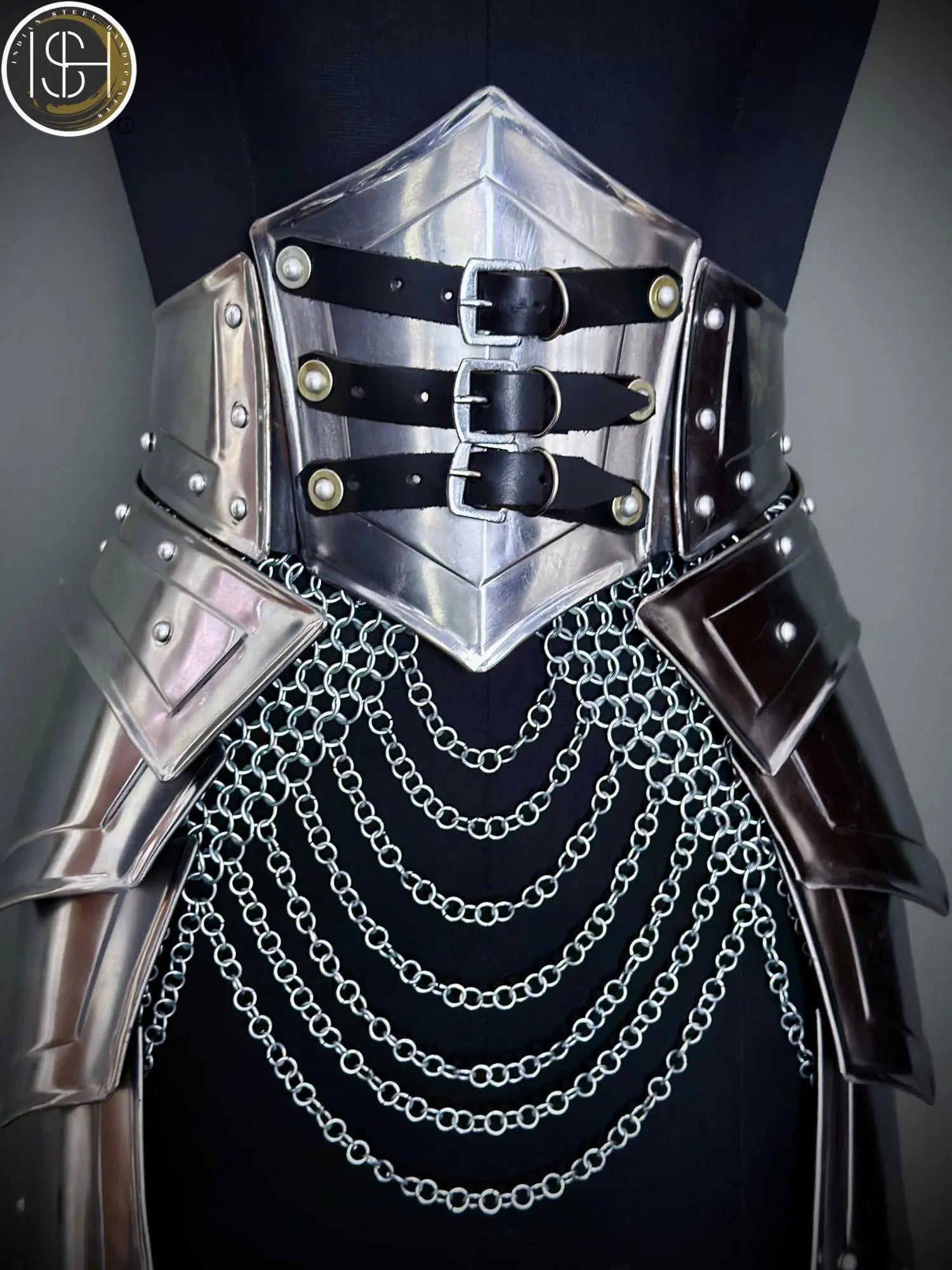 Brave Lady Armor Set: Medieval Corset & Chainmail Skirt - Cosplay LARP SCA