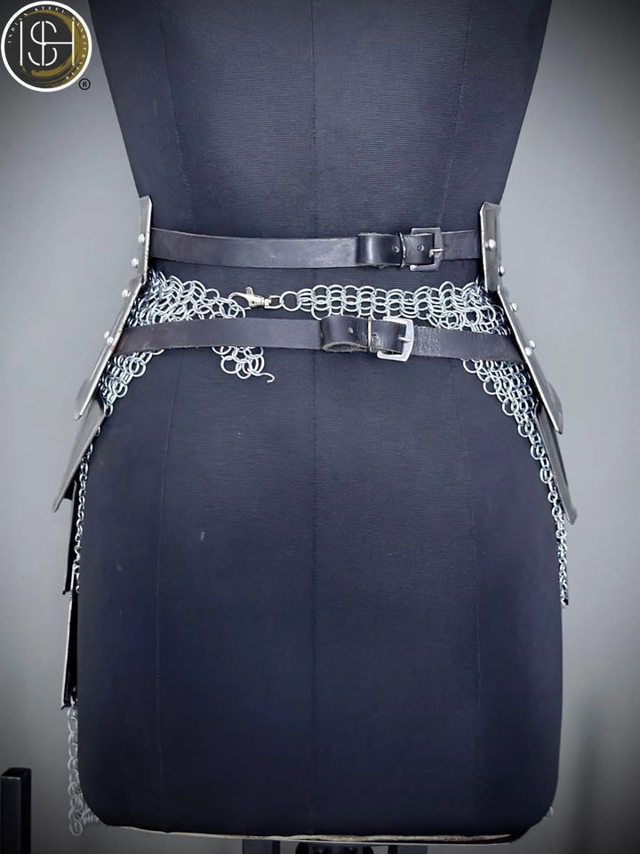 Brave Lady Armor Set: Medieval Corset & Chainmail Skirt - Cosplay LARP SCA