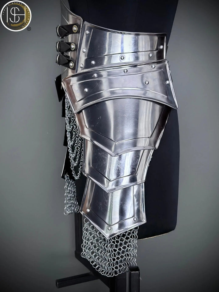 Brave Lady Armor Set: Medieval Corset & Chainmail Skirt - Cosplay LARP SCA