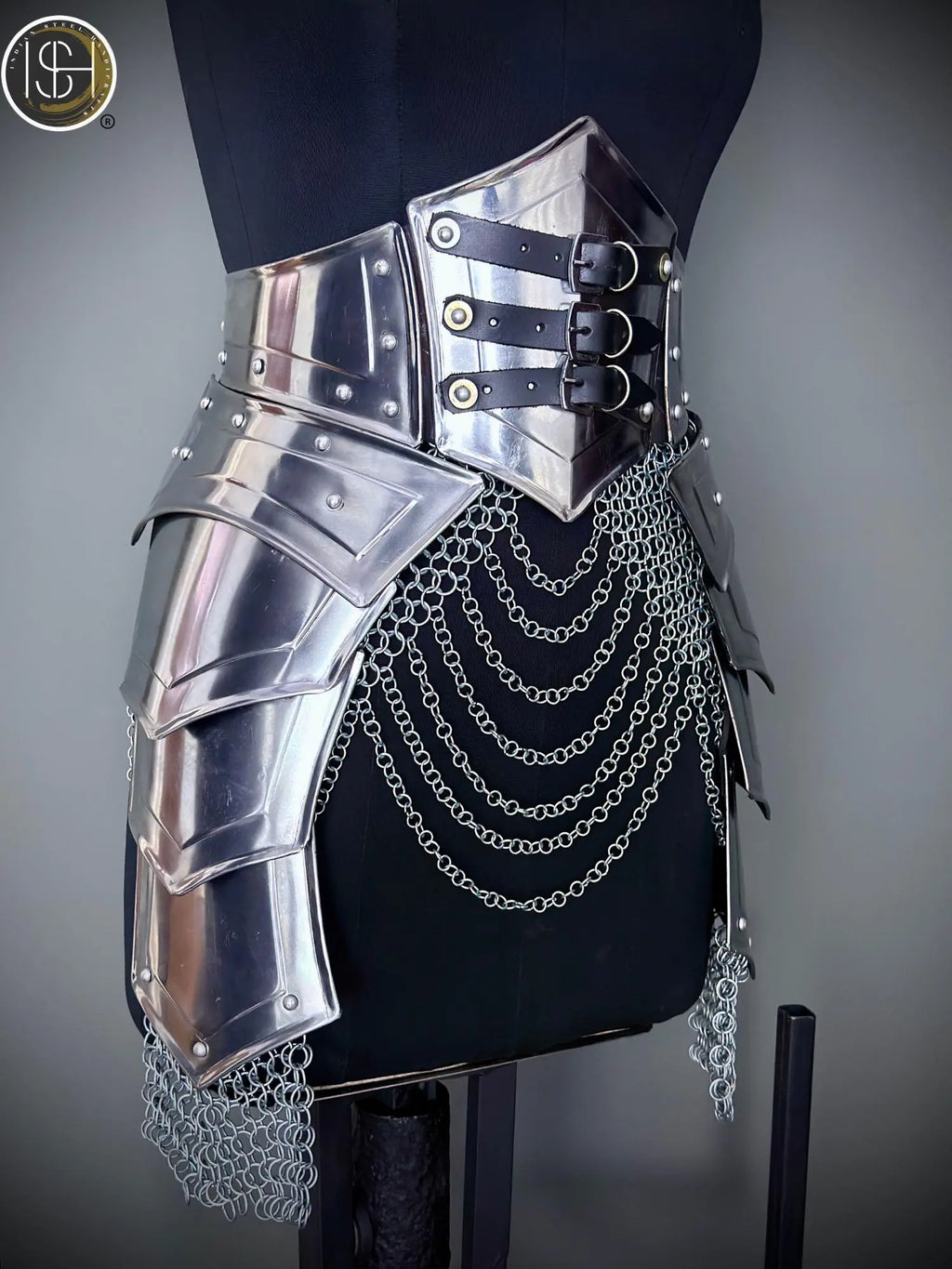 Brave Lady Armor Set: Medieval Corset & Chainmail Skirt - Cosplay LARP SCA