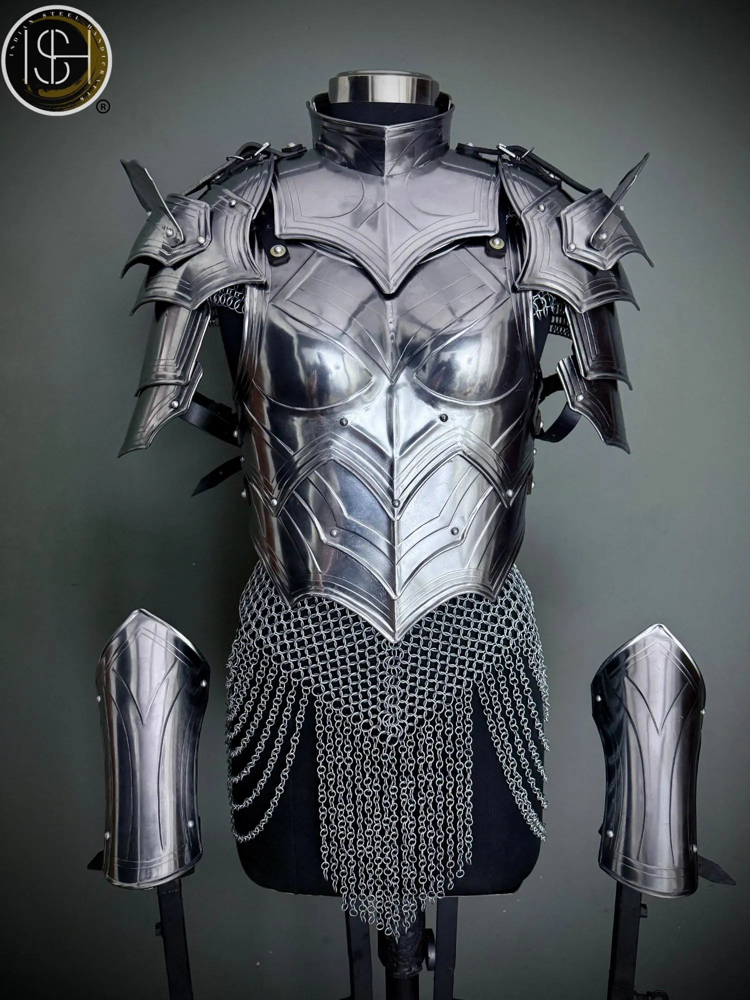 Medieval Steel Cuirass Armor: Women's Cosplay LARP Costume