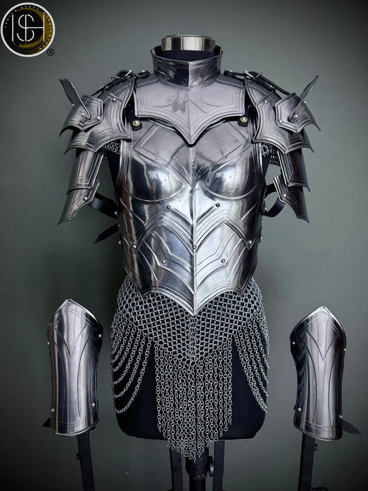 Medieval Steel Cuirass Armor: Women's Cosplay LARP Costume