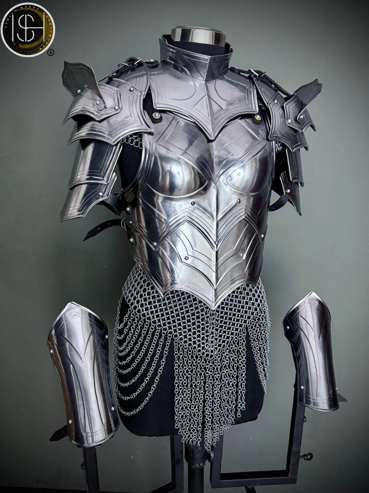 Medieval Steel Cuirass Armor: Women's Cosplay LARP Costume