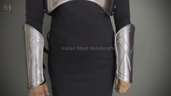 Steel Lady Armor: Medieval Chest & Bracer Set, LARP Cosplay Costume