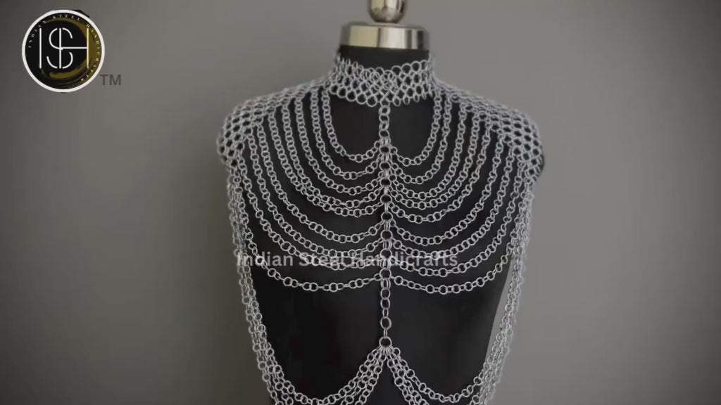 Metal Viking Skirt & Top, Ren faire Chainmaille Handmade Medieval Cosplay Armor, SCA Larp Costume, Mother's day Reenactment, Christmas Gift