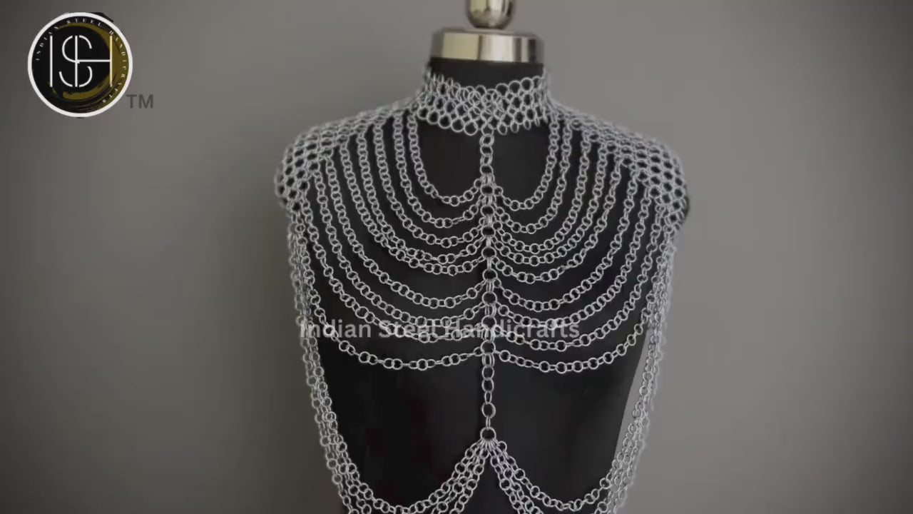 Metal Viking Skirt & Top, Ren faire Chainmaille Handmade Medieval Cosplay Armor, SCA Larp Costume, Mother's day Reenactment, Christmas Gift