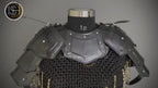 Female Knight Armor: Steel Gorget Pouldron, Chainmail Top - LARP Cosplay