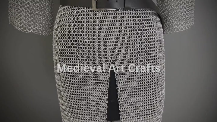 Female Knight Steel Armor: Gorget, Pouldron, Chainmail - LARP Cosplay