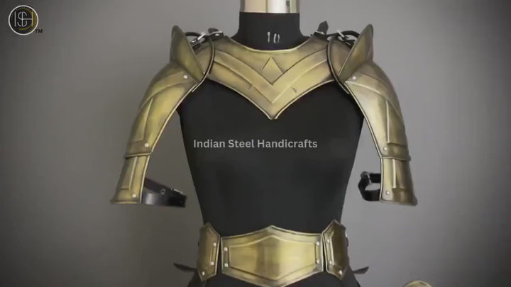 Medieval Cuirass Armor: 20 Gauge Steel Brave Lady Cosplay Set