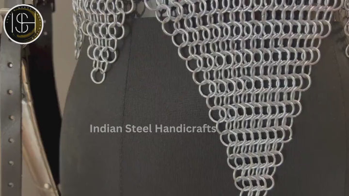 Female Knight Steel Armor: Gorget & Pouldron, Chainmail - LARP Cosplay