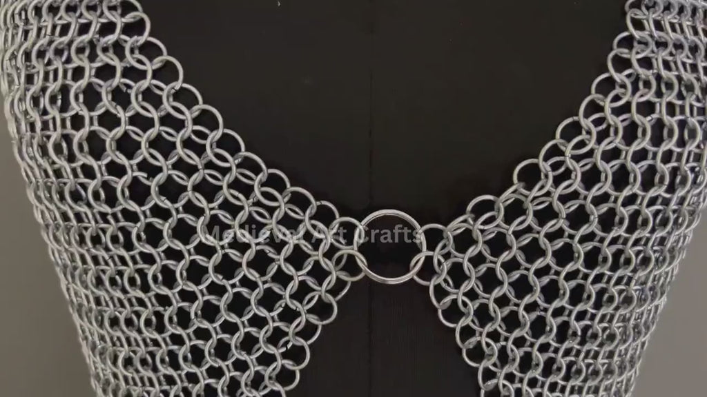 Metal Viking Top & Belt, Ren faire Chainmaille Handmade Medieval Cosplay Armor, SCA Larp Costume, Mother's day Reenactment, Christmas Gift.