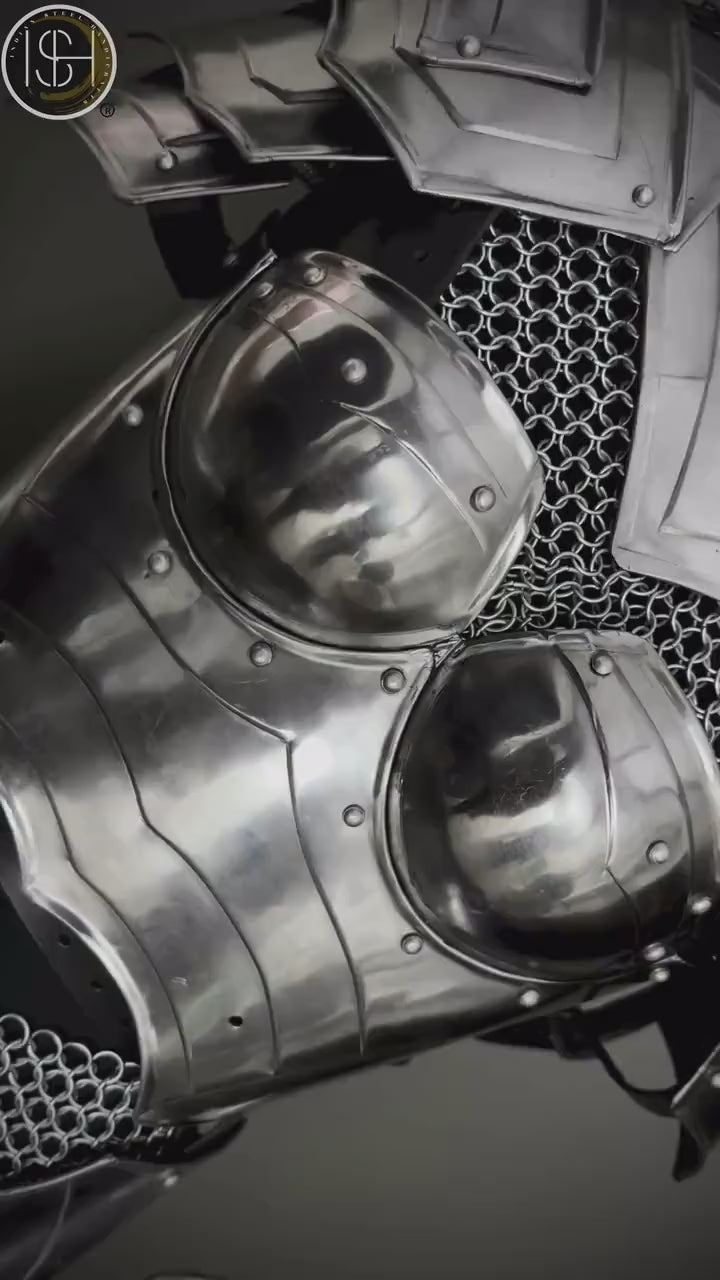 Brave Lady Knight Armor, Breast Armor, Medieval Fantasy Costume for Cosplay & LARP Events.