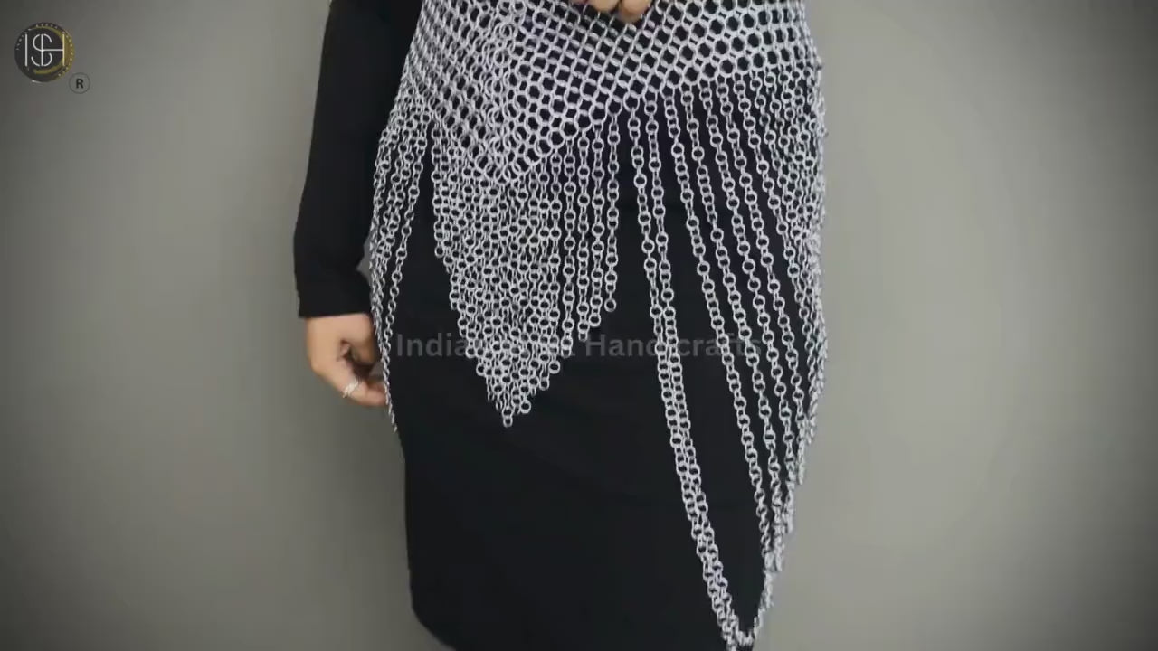 Chainmail Harness, Chainmail Chains Layers top & Skirt, Rings Costume, Wedding Cosplay Costume, Larp , Cosplay, Sca Armor, Gift For Women.