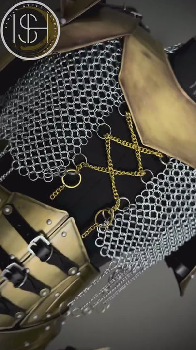 Medieval Lady Warrior Armor Set, Medieval Fantasy Chainmail Cosplay for LARP, SCA & Reenactments.