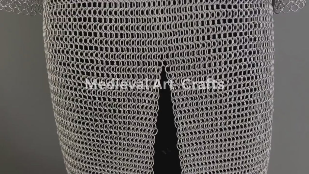 Female Knight Armor: Steel Gorget, Pouldron & Chainmail - LARP Cosplay