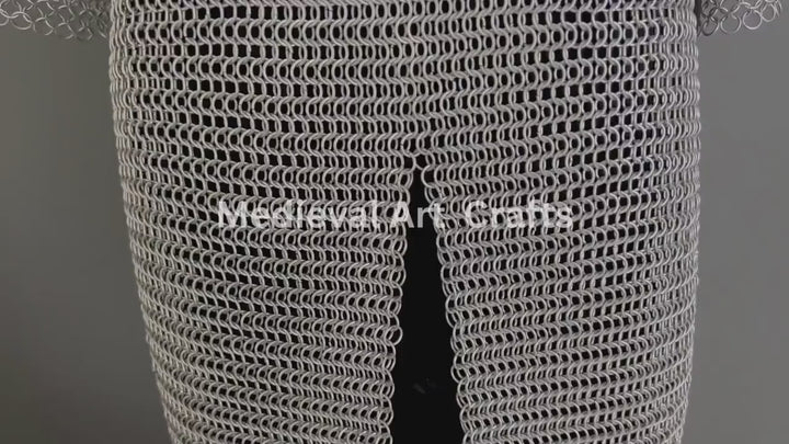 Female Knight Armor: Steel Gorget, Pouldron & Chainmail - LARP Cosplay