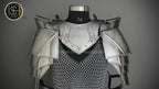 Female Knight Armor: Steel Gorget, Pouldron & Chainmail - SCA LARP Cosplay