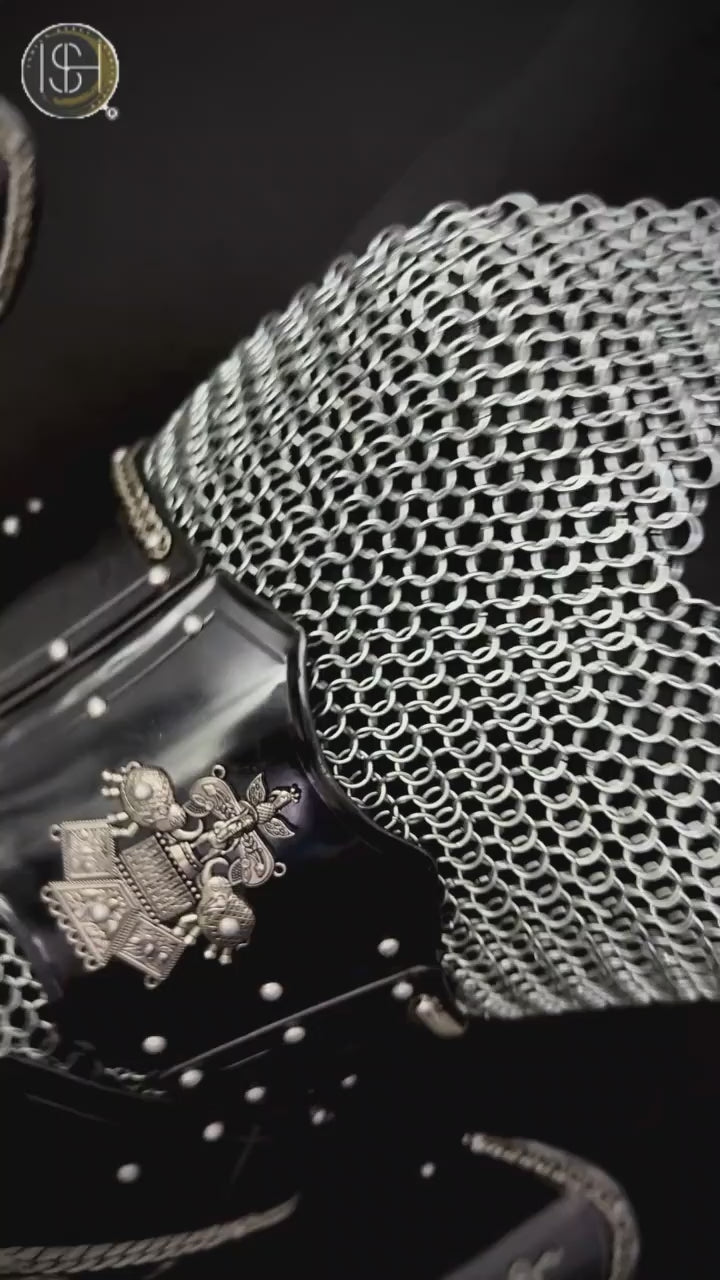 ⚔️ Black Steel Chainmail Armor for Women | Medieval Warrior Cuirass | Female Knight Costume | Renaissance Faire, LARP & Cosplay Armor