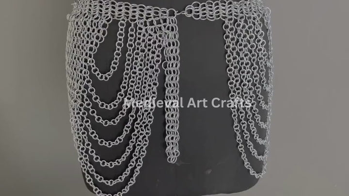 Handmade Chainmail Skirt & Top: Steel Viking Armor Costume
