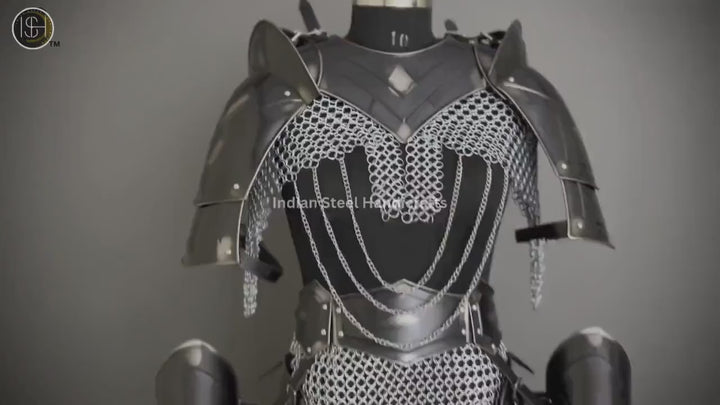 Medieval Cuirass Armor: Steel Chainmail, Lady Cosplay LARP Costume