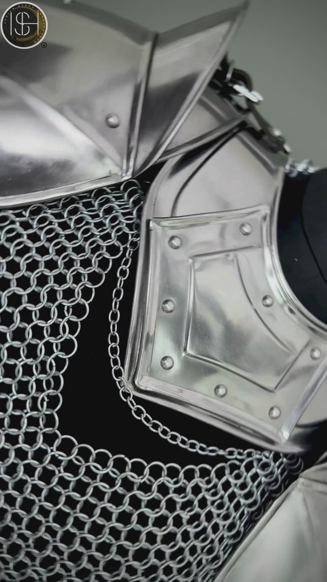 Medieval Knight Steel Armor⚔️ — Gorget, Pouldron & Bracer Set for Epic LARP & Cosplay!🛡️