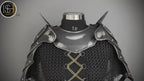 Female Knight Armor: Steel Gorget & Pouldron, Chainmail Top - LARP Cosplay