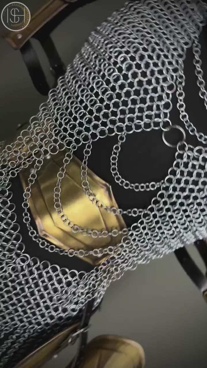 Brave Lady Steel Cuirass Armor: Medieval Chainmail LARP Cosplay