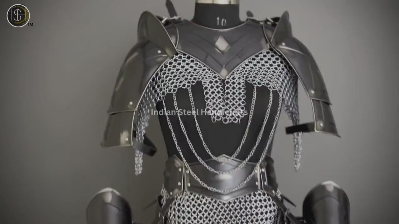 Medieval Cuirass Armor, Brave Lady Armor,Chainmail Armor, Cosplay Armor, Sca Armor, Larp Armor, Fantasy Armor, Gift for women.
