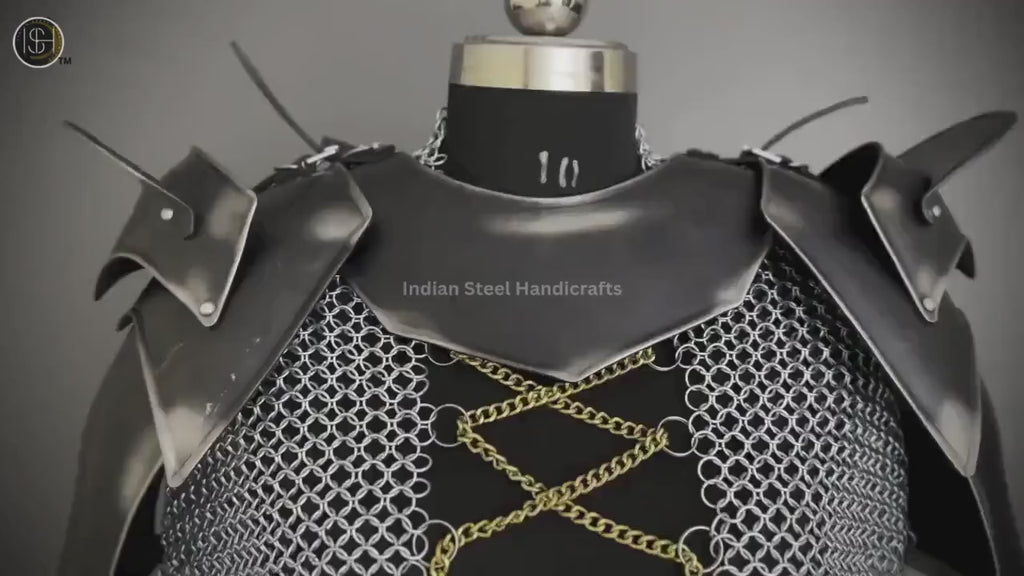 Medieval Cuirass Armor: Steel Chainmail, Lady Cosplay LARP Costume